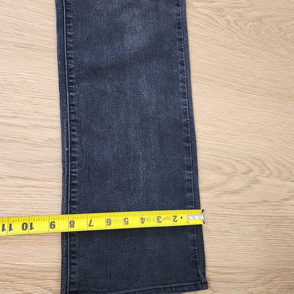 Levis 505 Denim Jeans womens 32 Straight Leg Black Faded Rockstar Grunge 36x32 - Picture 9 of 12